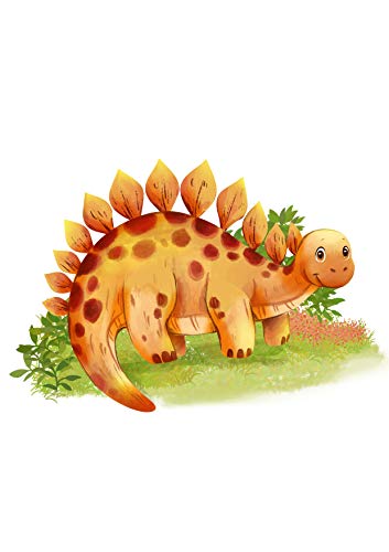 WIETRE® Juego de 4 imágenes de dinosaurio para habitación de los niños y bebés, decoración para niños y niñas, póster DIN A4 Dinos T-Rex de animales, decoración – sin marco