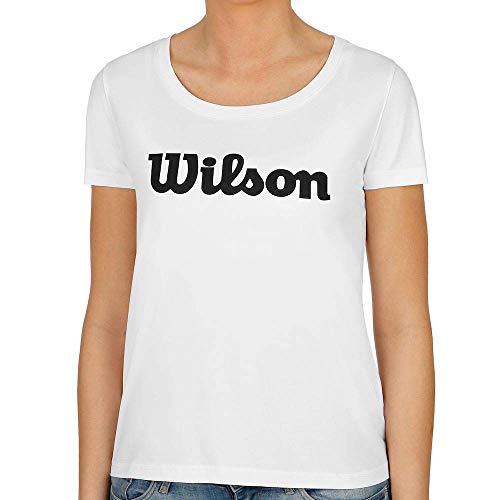 Wilson Mujer, M UWII SCRIPT TECH TEE, Camiseta de tenis manga corta, Poliéster, Blanco/Negro, Talla M, WRA770506