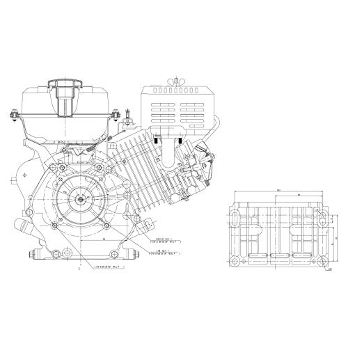 WilTec LIFAN 188F-C 25.4 mm Motor Gasolina 12,9 CV Cuerda de Arranque Planchas vibratorias