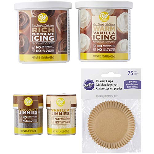 Wilton Natural Flavored Cupcake Kit de decoración, 5 piezas