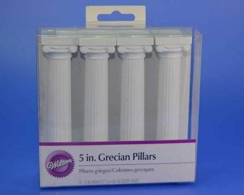 Wilton Pack de 4 columnas Estilo Griego para Tartas, 12,5 cm