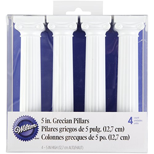 Wilton Pack de 4 columnas Estilo Griego para Tartas, 12,5 cm