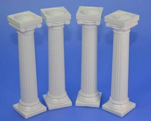 Wilton Pack de 4 columnas Estilo Griego para Tartas, 12,5 cm