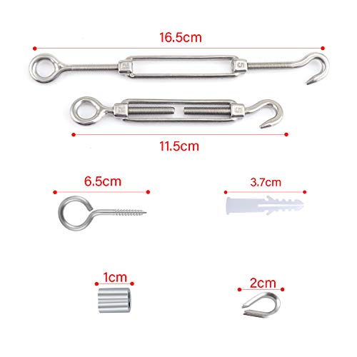 WiMas Cuerda de Cable de Acero Inoxidable, Kit de Rollo de Valla de Alambre para jardín