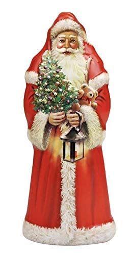 Windel Candy Santa Claus de metal con decoraciones en relieve, se puede abrir con bombones de chocolate con leche, 1 x 77 gramos