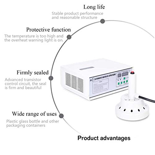 Wishy - Selladora electromagnética de inducción, máquina para sellar hojas de aluminio con función de contador para botellas de vidrio de plástico de 20 – 90 mm