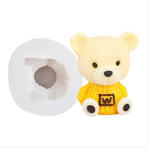 Wjfijz 3D Craft Bear Molde de Silicona Candy Clay Chocolate Gumpaste Molde Flor Cake Border Moldes de Fondant Herramientas de decoración de Pasteles de Boda España como Imagen