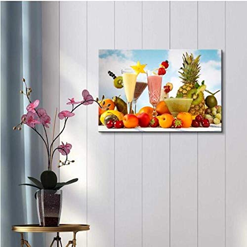 WLHZNB Impresiones sobre Lienzo Decoración del Hogar Pintura 1 Pieza Imágenes De Frutas Tropicales Jugo Moderno Cartel Impreso Arte De La Pared (Tamaño 3) Sin Marcos