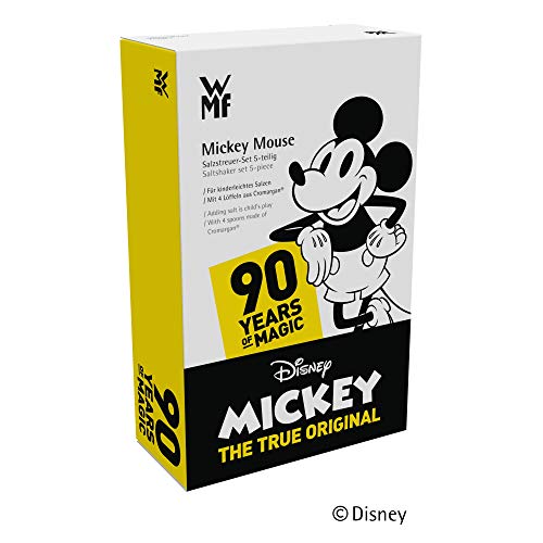 WMF Disney Mickey Mouse - Set 5 Piezas, salero con 4 cucharas, plata cromargan, 10 x 75 x 75 cm