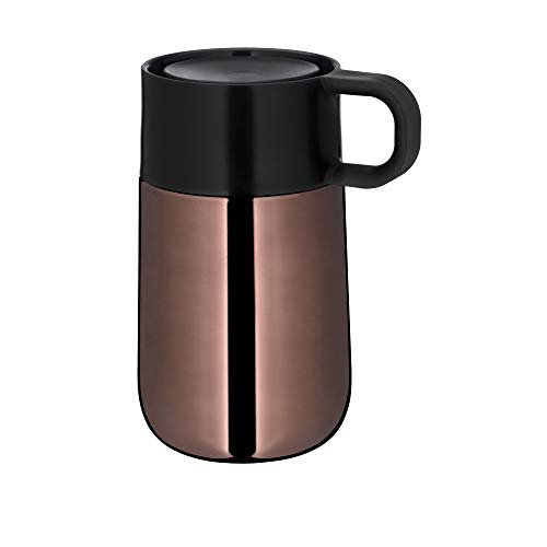 WMF Impulse Travel Mug - Taza térmica (0,3 l, cierre automático, apertura de 360°, mantiene las bebidas calientes y frías durante 6 horas, cobre