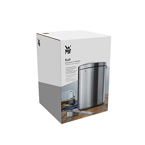 WMF Kult Bote para café con Cuchara medidora, Acero Inoxidable Mate