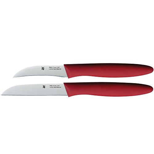 WMF Messerset 2-Teilig Spezialklingenstahl Griffe aus Kunststoff Rot Cuchillo doméstico, Acero, Rojo, 31.1 x 10.6 x 1.7 cm, 2 Unidades