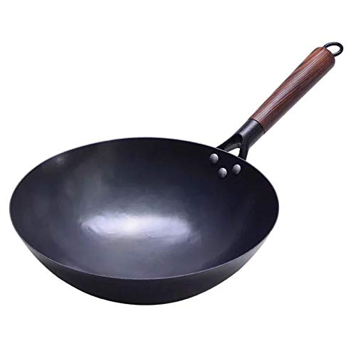 Wok Woks De Alta Calidad Wok De Hierro Chino Wok De Hierro Hecho A Mano Tradicional Sartén Antiadherente Cocina De Gas Sin Revestimiento Utensilios De Cocina30cm