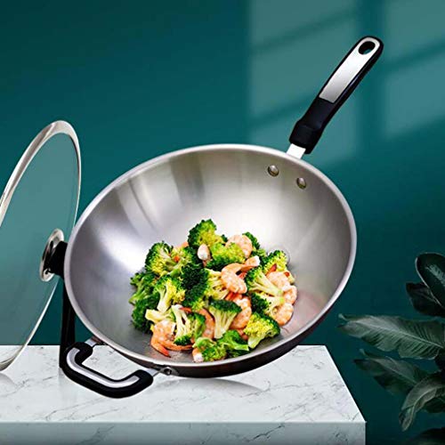 Woks Antiadherentes, Sartenes Con Tapa, Antiadherente De Titanio Anodizado Duro Definitivo Resistente A Los Arañazos, Sin PFOA, Utensilios De Cocina Para Sartén,32cm