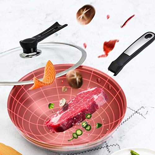 Woks Antiadherentes, Sartenes Con Tapa, Antiadherente De Titanio Anodizado Duro Definitivo Resistente A Los Arañazos, Sin PFOA, Utensilios De Cocina Para Sartén,32cm