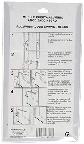 WOLFPACK LINEA PROFESIONAL 3091465 Muelle Puerta Wolfpack Aluminio Anodizado Negro (Blister 1 Pieza)