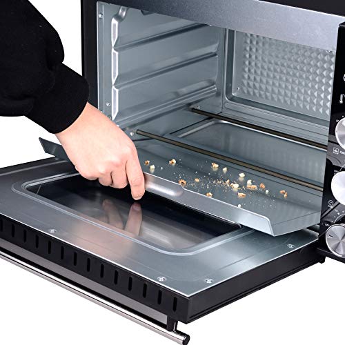 WOLTU Horno Eléctrico de Sobremesa 1800W 30 litros Horno de Conveccción Temperatura hasta 230 Horno Tostador Mini Multifunción Negro BF02sz