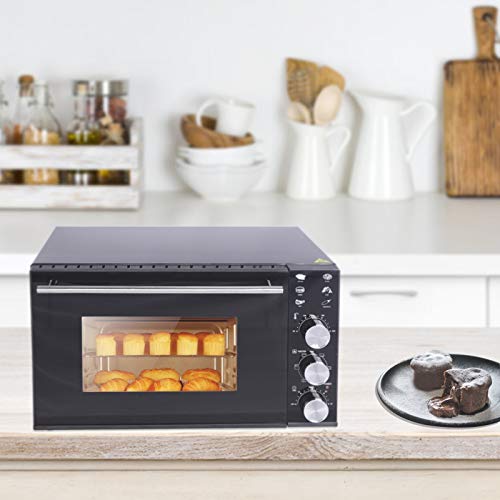 WOLTU Horno Eléctrico de Sobremesa 1800W 30 litros Horno de Conveccción Temperatura hasta 230 Horno Tostador Mini Multifunción Negro BF02sz