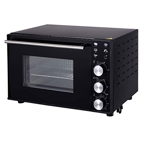 WOLTU Horno Eléctrico de Sobremesa 1800W 30 litros Horno de Conveccción Temperatura hasta 230 Horno Tostador Mini Multifunción Negro BF02sz