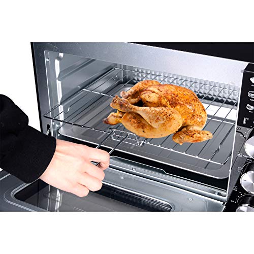 WOLTU Horno Eléctrico de Sobremesa 1800W 30 litros Horno de Conveccción Temperatura hasta 230 Horno Tostador Mini Multifunción Negro BF02sz