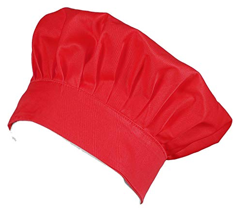 Work Team Gorro liso cocinero con velcro adaptable. HOMBRE Rojo UNICA