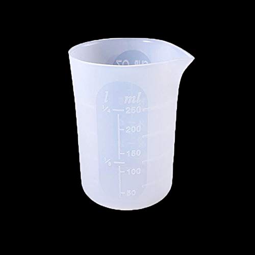 WOVELOT Vasos Medidores de Silicona de 250 Ml para Hacer Resinas Vasos Mezcladores Antiadherentes de Escamas Blandas Herramientas de Peque？A Capacidad 3 Piezas