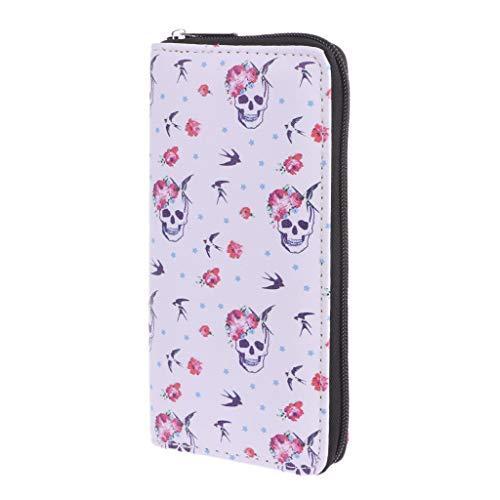 WOWOWO Moda Mujer Calavera Billetera Embrague Tarjetero Monedero Bolso Billetera Funda para teléfono