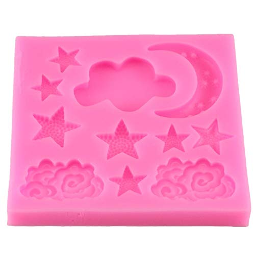 WQSD Molde de Silicona para jabón con Forma de Nube de Estrella y Luna 3D, Molde de Pastel de Chocolate Hecho a Mano, decoración de Fondant para Tartas,   fabricación de Molde de Silicona