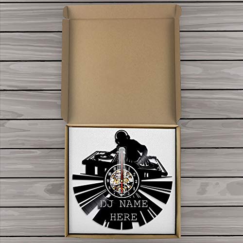 wtnhz LED Reloj de Pared de Vinilo Colorido Reloj de Vinilo Reloj de Pared Moderno Reloj Personalizado Nombre Arte de Pared Reloj Antiguo Regalo para Amantes de la música