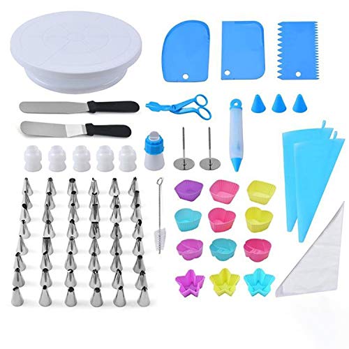 WUQIANG Horneando 80 piezas Kit de decoración de la torta con glaseado Técnica, pastelería bolsa, agente de suavizado formación de hielo, la boquilla conjunta, Pen decorativo, Etc. Un gran Principiant