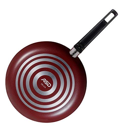 WYYAF Sartén Cacerola Material de aleación de Aluminio 26CM sartén Antiadherente Cocina de Gas Uso Especial Madre (Color: Rojo Vino)