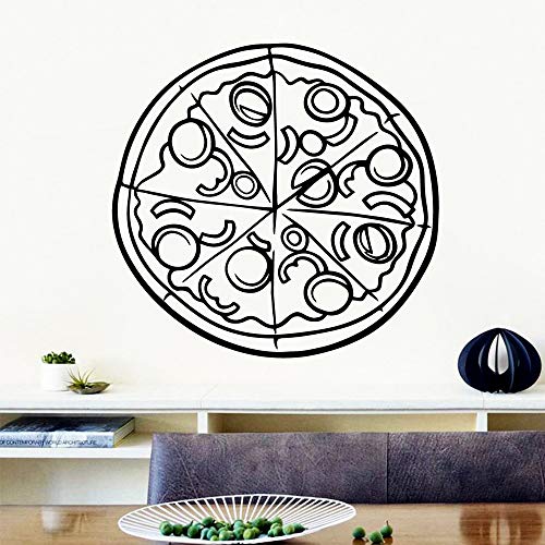 wZUN Classic Pizza Wall Decal Decoración del hogar Decoración Living Room Dormitorio Movable Wall Sticker 42x43cm