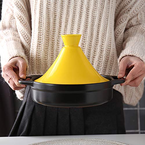 WZYJ Olla Tagine De 21 Cm para Cocinar, Olla Tagine De Cerámica, Olla Tajine Ollas De Cerámica para Cocinar Estofado Cacerola Olla De Cocción Lenta para Cocina Casera,Rojo