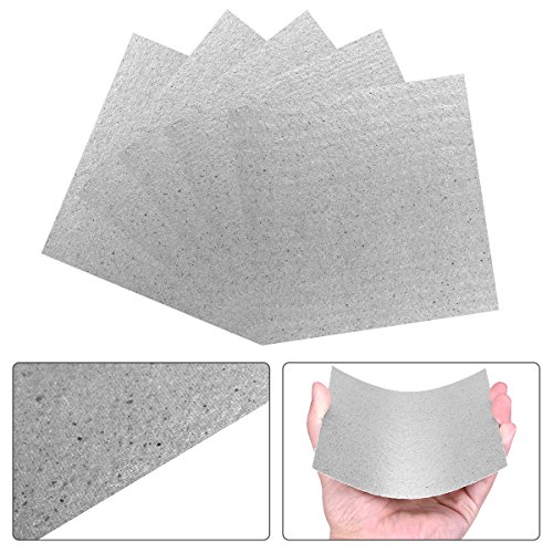 X-Mile 5 PCS Horno de Microondas Mica Placas de Placa Microwave Magnetron Cámara Mica Papeles Resistente al Calor Aislamiento Amplia Adaptación para Electrodomésticos Protección 13x13cm Gris