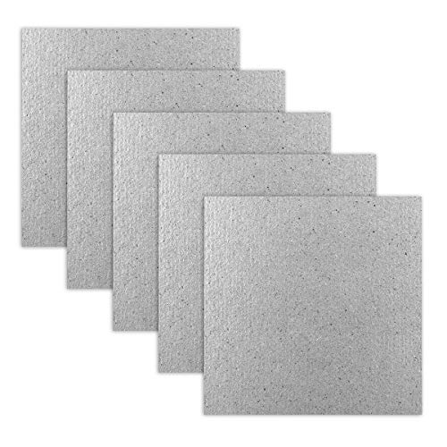 X-Mile 5 PCS Horno de Microondas Mica Placas de Placa Microwave Magnetron Cámara Mica Papeles Resistente al Calor Aislamiento Amplia Adaptación para Electrodomésticos Protección 13x13cm Gris