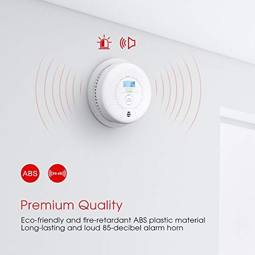 X-Sense Alarma Combinada de Humo fotoeléctrica y Monóxido de Carbono con batería de 10 años de Vida útil