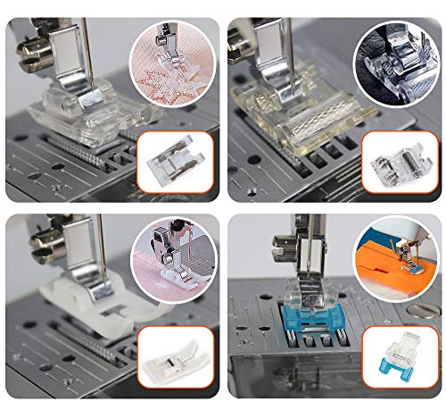 XCOZU - Juego de 11 prensatelas para máquina de coser con cremallera para máquinas de coser Brother Janome Singer Toyota