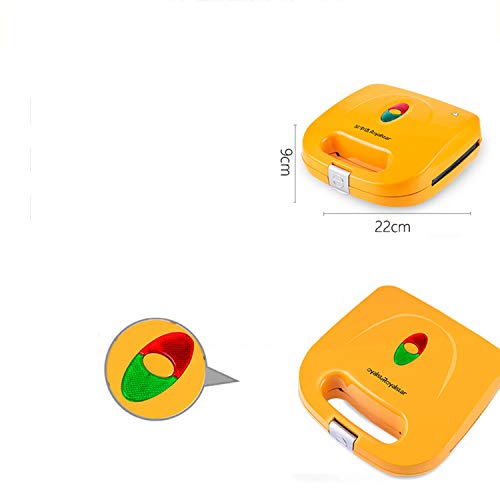 XCXDX Máquina para El Desayuno 3 En 1, Máquina para Hacer Mini Pasteles para Gofres, Máquina Panini, Plato Antiadherente Desmontable, Acero Inoxidable, Amarillo