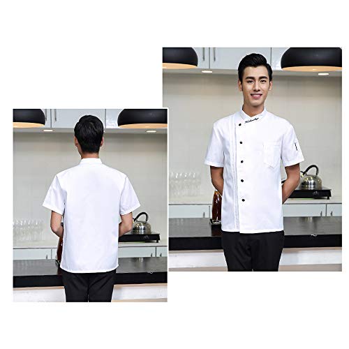 XFentech Chef Trabaja Uniformes - Pasteleros de pastelería Comedor de Cocina Ropa de Trabajo, Blanco, EU L = Tag XL