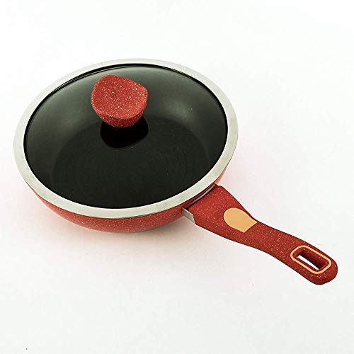 XH&XH Sartén De Aluminio Sartén Mini Sartén Diámetro 26Cm Hierro Fundido Olla Engrosada Fondo Calentado Incluso Físico Sartén Antiadherente Sin Humos Cocina De Gas Universal (Sin Tapa)