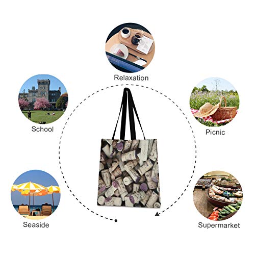 XiangHeFu Moda gran capacidad botella de vino corchos bolso casual reutilizable bolso de mano al aire libre