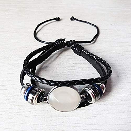 Xianglsp Co.,ltd Van Gogh Cafe Terrace Art Pulsera de Cuero Cabujón de Cristal Joyería Bistro Restauranteur S Regalo Mujer Pulsera de Cuero Joyería