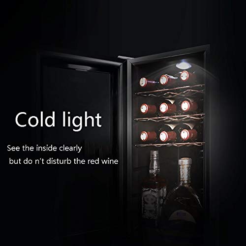 Xiao huang li Vino Frigorífico Coolerwine Enfriador de Vino de Almacenamiento de 18 Botellas de Vino Termostato de Hogares Enfriador de Vino encimera Cella Congelador Digital Touch Control