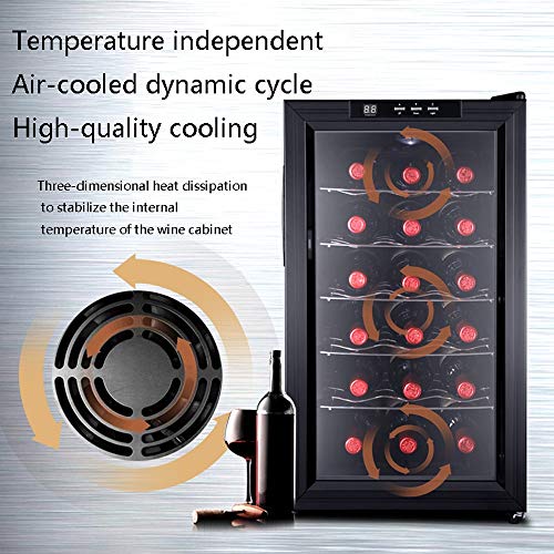 Xiao huang li Vino Frigorífico Coolerwine Enfriador de Vino de Almacenamiento de 18 Botellas de Vino Termostato de Hogares Enfriador de Vino encimera Cella Congelador Digital Touch Control