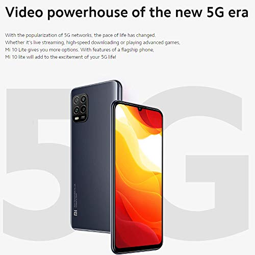 Xiaomi Mi 10 Lite 5G Smartphone 6GB 128GB 6.57'' AMOLED 48MP Quad-cámara 4160mAh (Typical) NFC Negro [español versión]