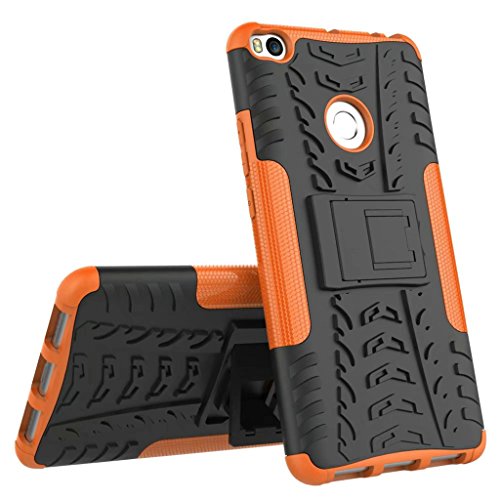 XiaoMi Mi MAX 2 Funda, 2in1 Armadura Combinación A Prueba de Choques Heavy Duty Escudo Cáscara Dura para XiaoMi Mi MAX 2 (Naranja)