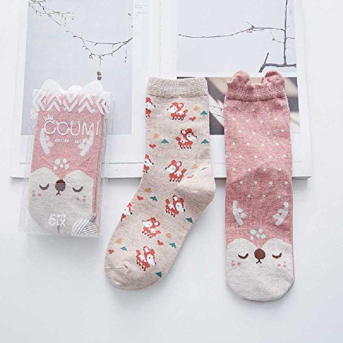 XIAOPENG Calcetines Femeninos De Otoño E Invierno Calcetines Transparentes De Caja De Regalo De Dibujos Animados Calcetines De Algodón De Alta Gama Talla única/ 50177