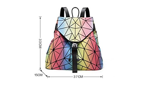 xie creativo moda Colegio viento geometría Rainbow mochila luminoso Irregular color Diamond Lady bolsa de hombro