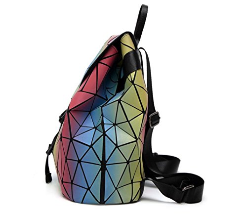 xie creativo moda Colegio viento geometría Rainbow mochila luminoso Irregular color Diamond Lady bolsa de hombro