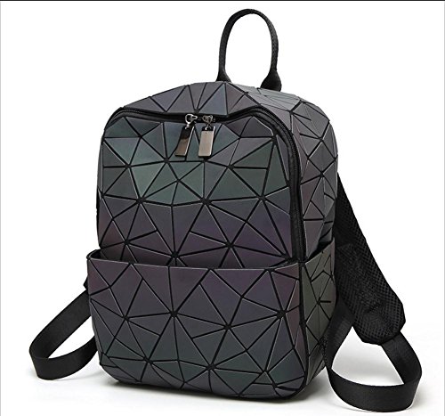 xie elegante creativo viaje bolso cambio de color geométrico linggeng luminoso estudiante mochila